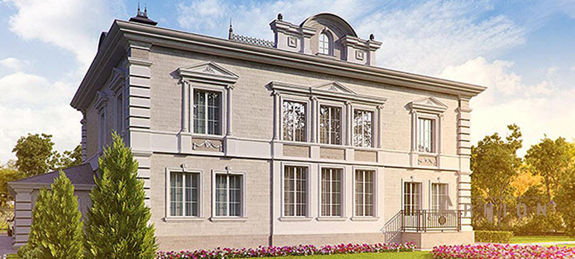 4. Проект двухэтажного дома в классическом стиле с многоскатной кровлей, SOV-17, площадью - 422 кв c гаражом